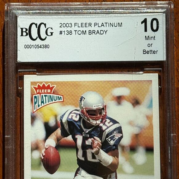 2003 Fleer Platinum Tom Brady #138 BCCG 10 Mint or Better Beckett - Picture 2 of 6